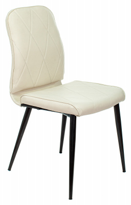 Стул для кухни Бюрократ KF-3 эко.кожа слоновая кость Orion-10 металл черный на ножках (KF-3/OR-10)