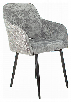 Стул для дома Бюрократ KF-7 серый Light 19 антик металл черный на ножках (KF-7/LT19/TWIST)