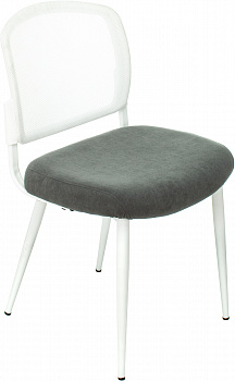 Стул для дома Бюрократ KF-8W сетка/ткань серый металл белый на ножках (KF-8W/GREY)