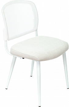 Стул для кухни Бюрократ KF-8W сетка/ткань белый металл белый на ножках (KF-8W/WHITE)