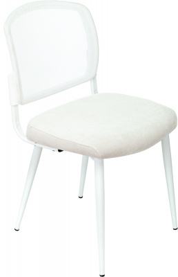 Стул для кухни Бюрократ KF-8W сетка/ткань белый металл белый на ножках (KF-8W/WHITE)