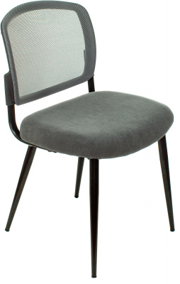 Стул для дома Бюрократ KF-8 сетка/ткань серый металл черный на ножках (KF-8/GREY)