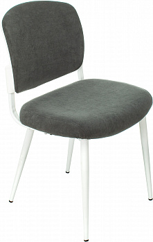 Стул для кухни Бюрократ KF-8W серый Alfa 44 металл белый на ножках (KF-8W/FABRIC/GREY)