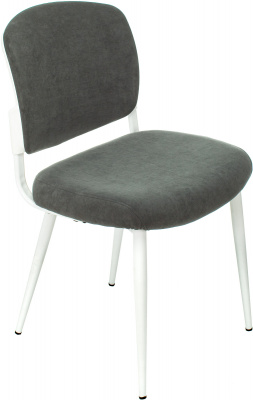 Стул для кухни Бюрократ KF-8W серый Alfa 44 металл белый на ножках (KF-8W/FABRIC/GREY)