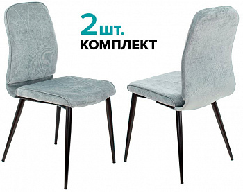 Стул для дома Бюрократ KF-3_2 комплект 2шт серо-голуб. Light 28 металл черный на ножках (KF-3/LT28_2)