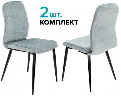 Стул для дома Бюрократ KF-3_2 комплект 2шт серо-голуб. Light 28 металл черный на ножках (KF-3/LT28_2)