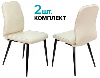 Стул для дома Бюрократ KF-3_2 комплект 2шт эко.кожа слоновая кость Orion-10 металл черный на ножках (KF-3/OR-10_2)