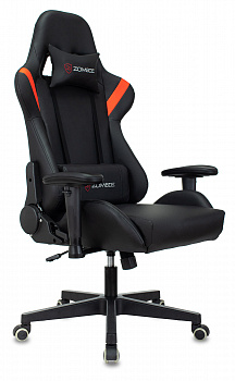 Кресло игровое Zombie Formula черный/красный эко.кожа крестов. пластик черный