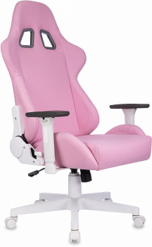Кресло игровое Zombie Neo розовый эко.кожа крестов. пластик пластик белый