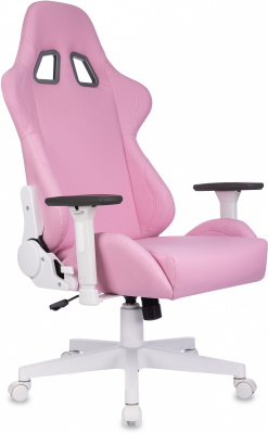 Кресло игровое Zombie Neo розовый эко.кожа крестов. пластик пластик белый