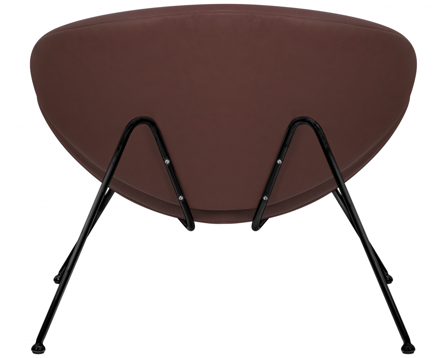 Кресло дизайнерское DOBRIN EMILY, коричневый винил YP5, черное основание