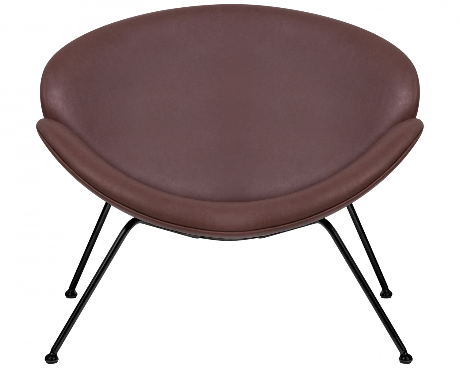 Кресло дизайнерское DOBRIN EMILY, коричневый винил YP5, черное основание