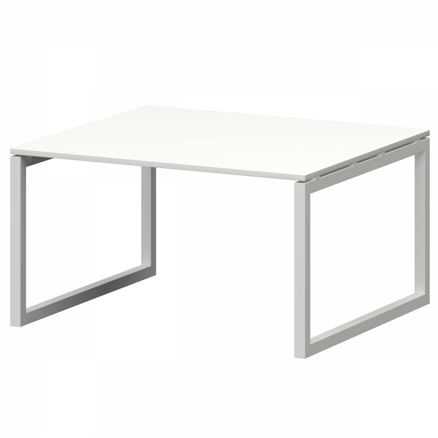Стол переговорный на металлокаркасе Смарт СМСП-О-14.123.Пр50 Белый/Белый (1400x1236x750)
