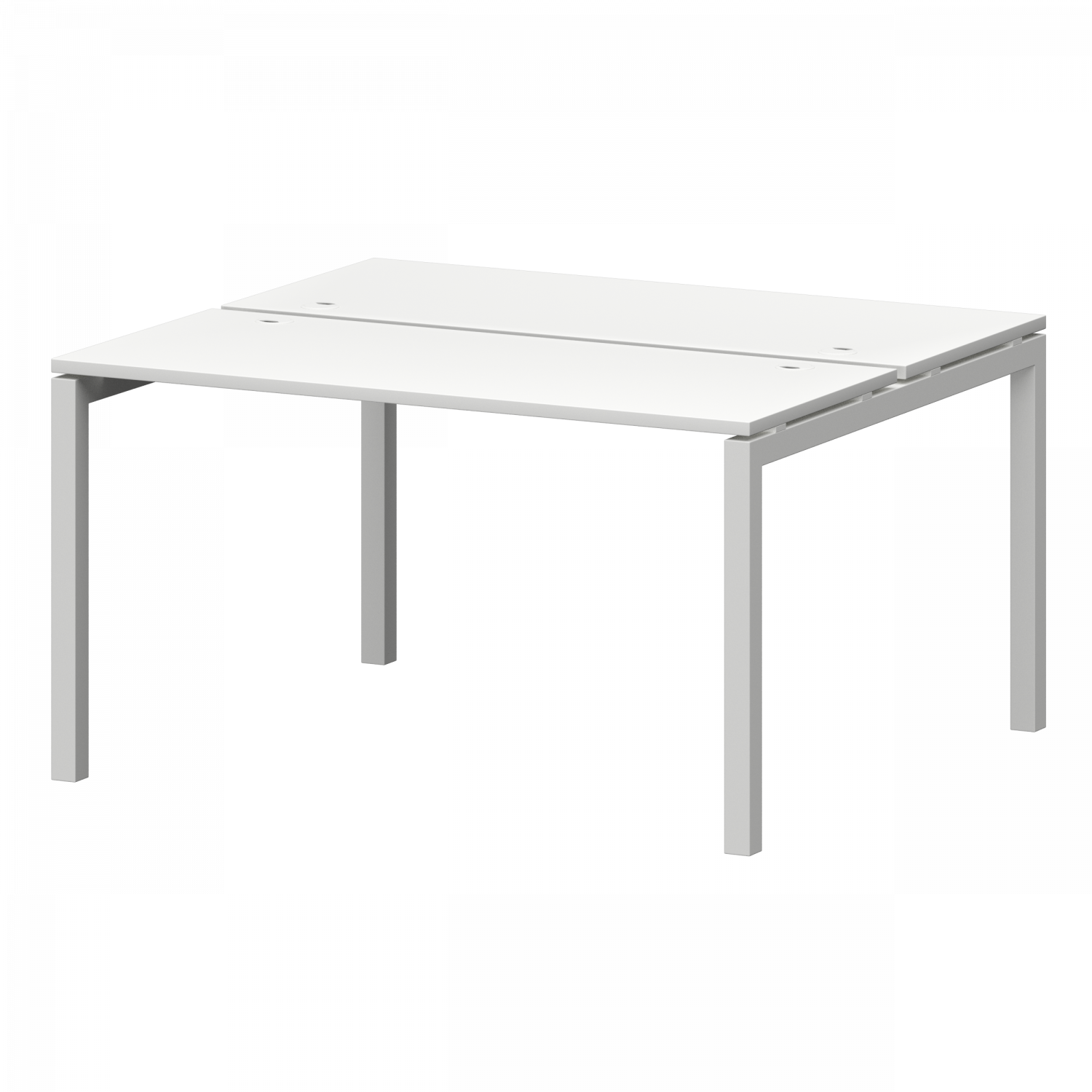 Бенч двойной на металлокаркасе Смарт СМС2-П-14К.120.Пр50 Белый/Белый (1400x1236x750)