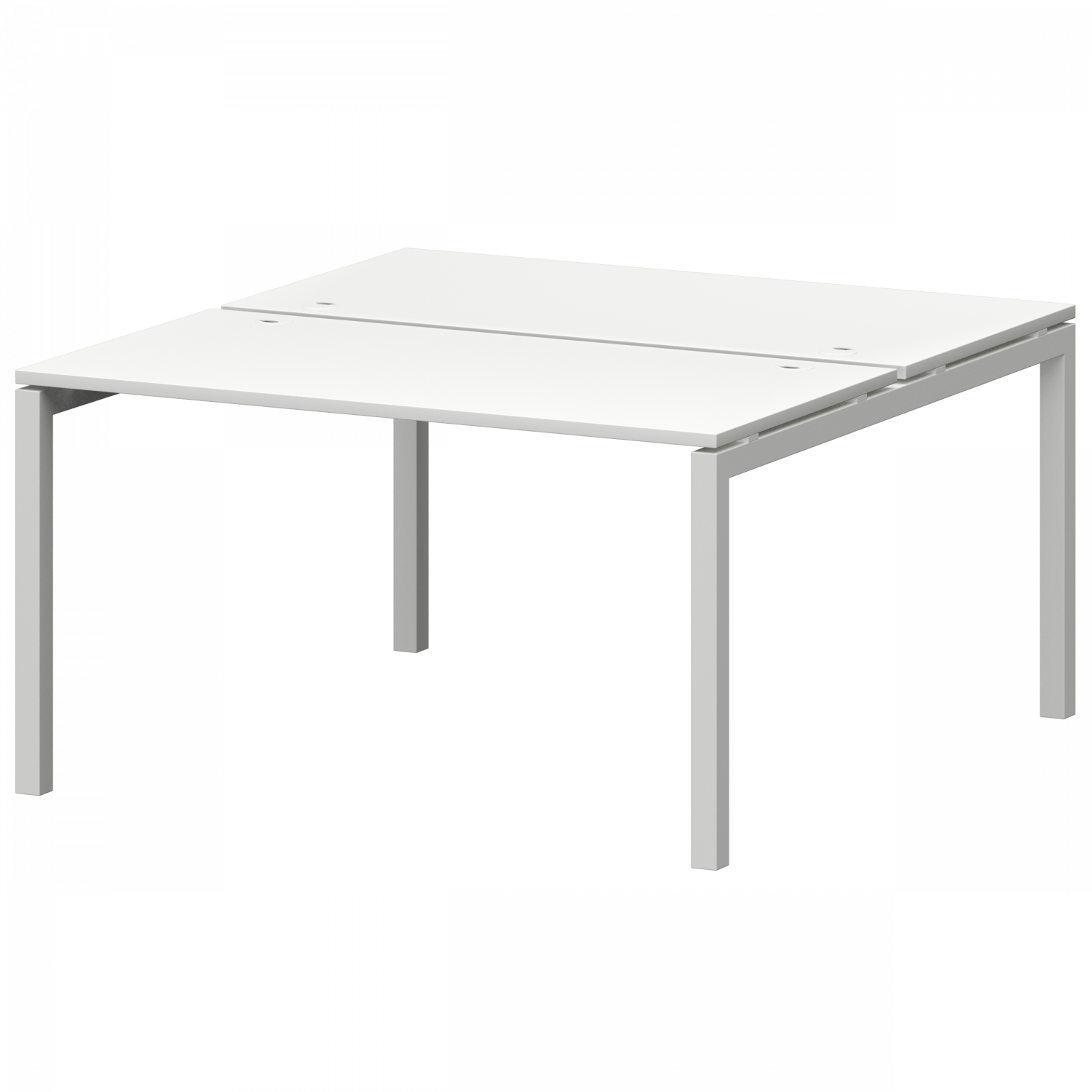 Бенч двойной на металлокаркасе Смарт СМС2-П-16К.149.Пр50 Белый/Белый (1600x1496x750)