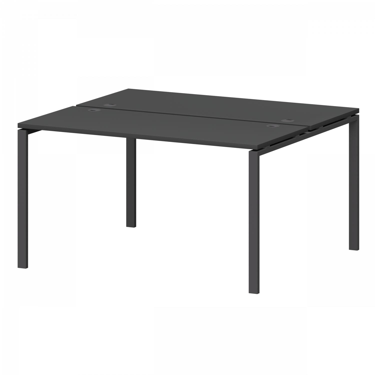 Бенч двойной на металлокаркасе Смарт СМС2-П-16К.120.Пр25 Графит/Антрацит (1600x1236x750)