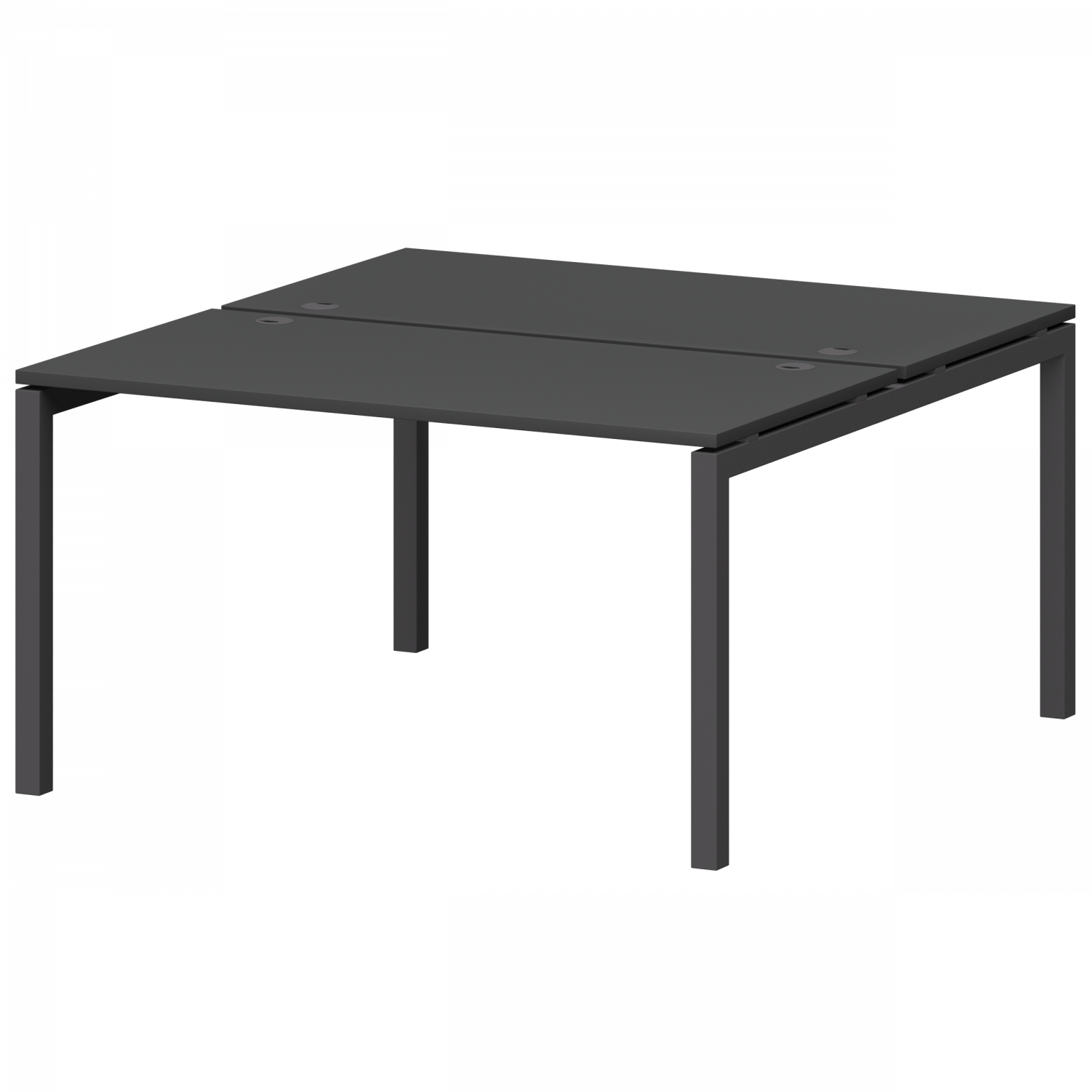 Бенч двойной на металлокаркасе Смарт СМС2-П-16К.149.Пр50 Графит/Антрацит (1600x1496x750)