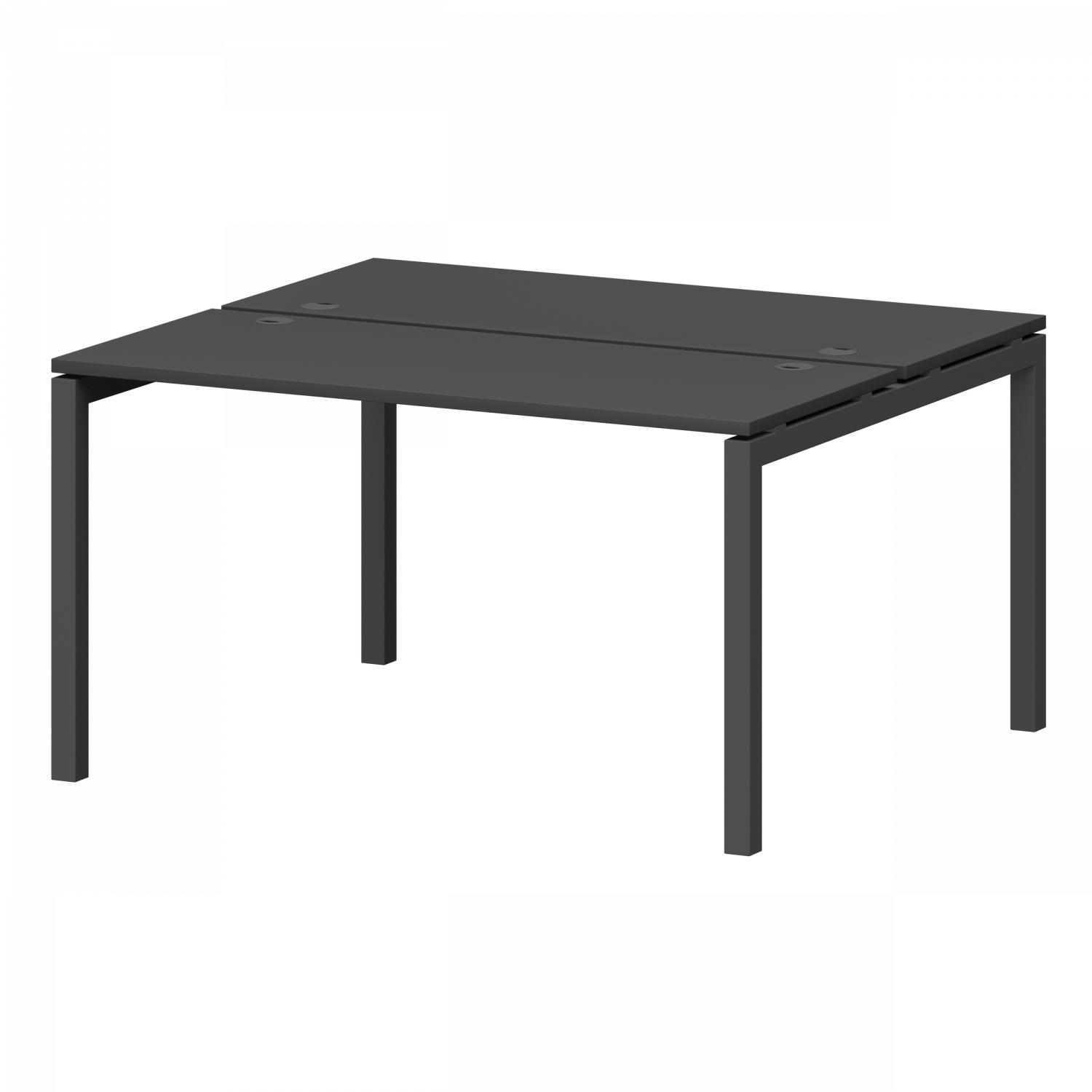 Бенч двойной на металлокаркасе Смарт СМС2-П-18К.120.Пр50 Графит/Антрацит (1800x1236x750)