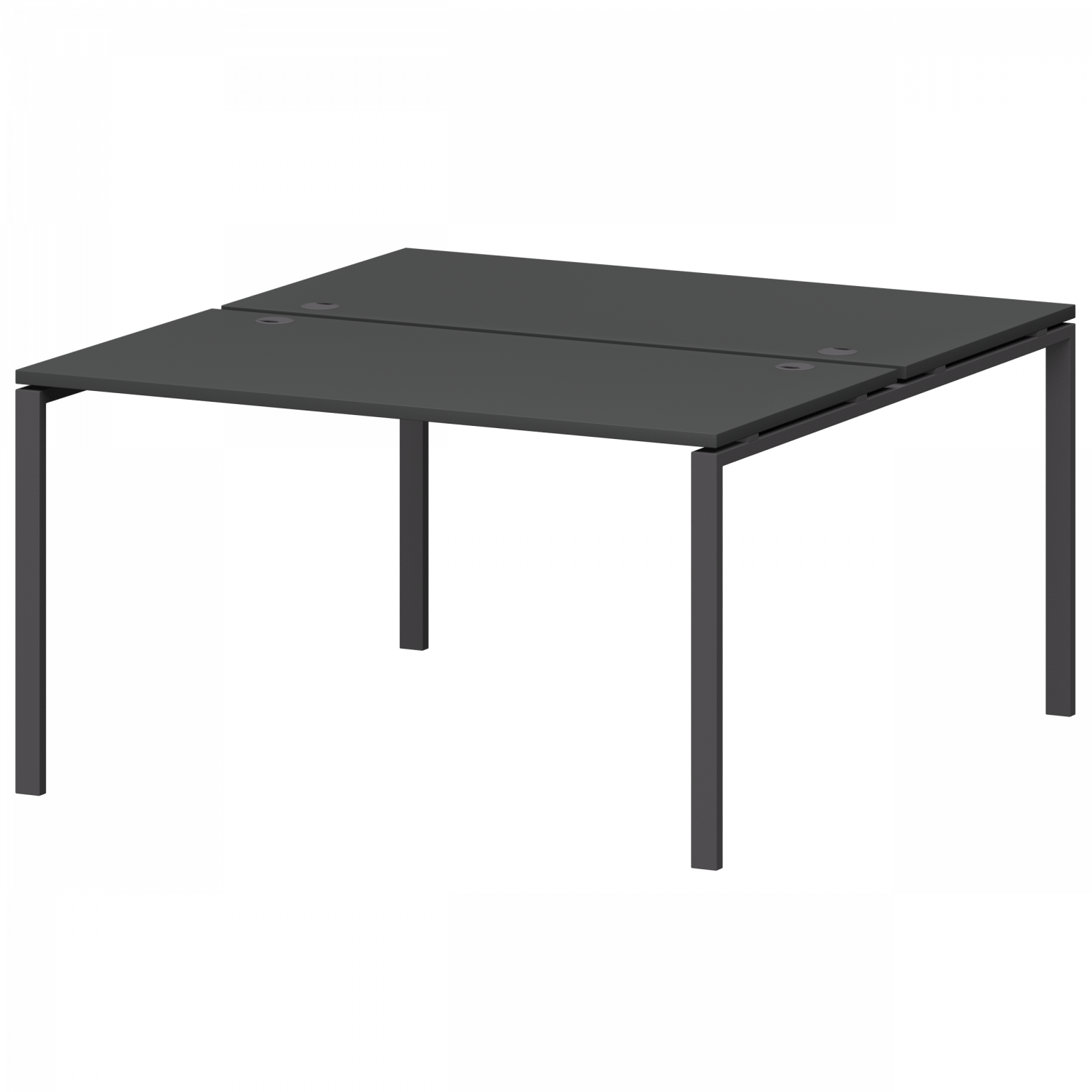 Бенч двойной на металлокаркасе Смарт СМС2-П-18К.149.Пр25 Графит/Антрацит (1800x1496x750)