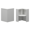 Стойка угловая левая Ресепшн А-555 Белый (900x900x1220)
