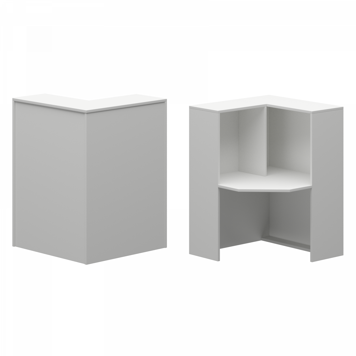 Стойка угловая левая Ресепшн А-555 Белый (900x900x1220)