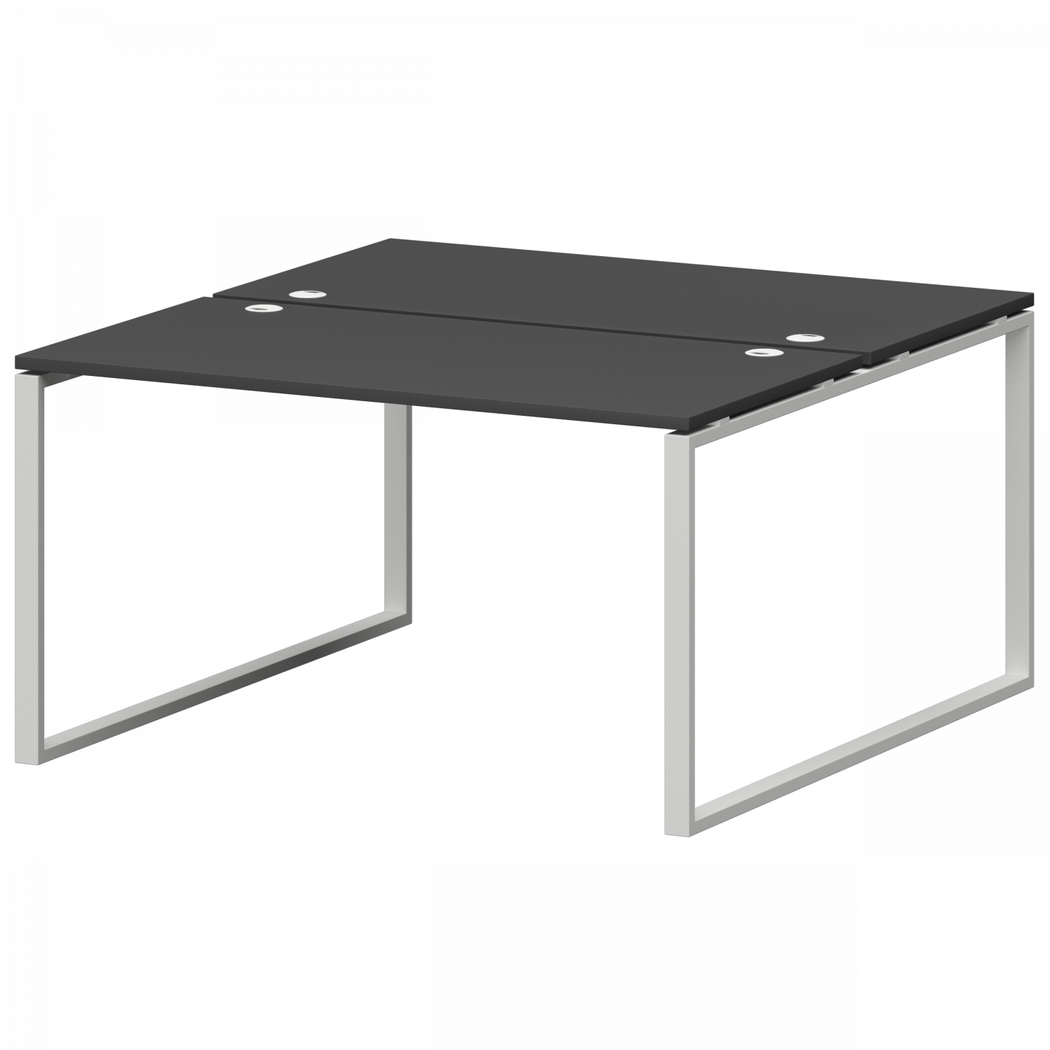 Бенч двойной на металлокаркасе Смарт СМС2-О-10К.149.Пр25 Графит/Белый (1000x1496x750)