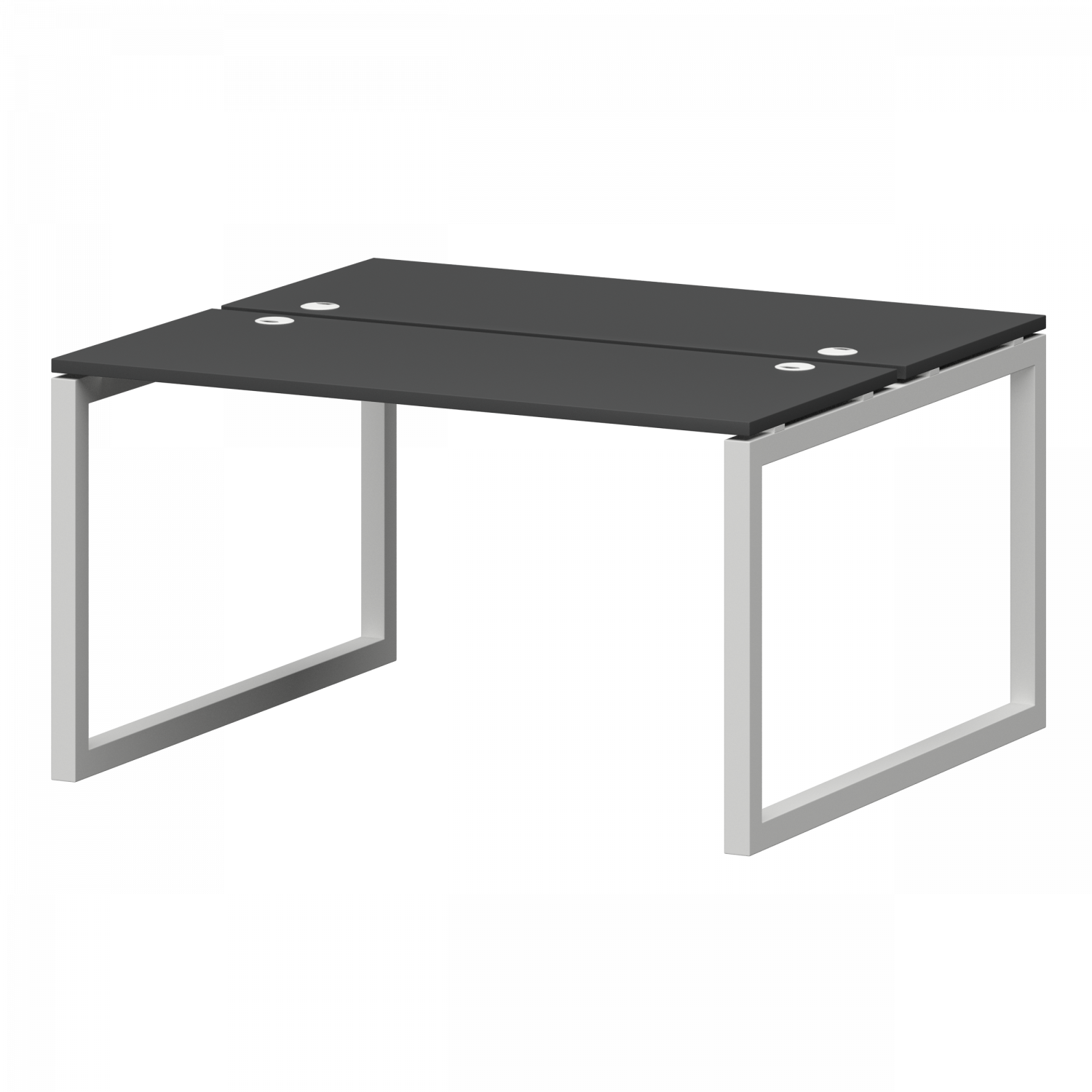 Бенч двойной на металлокаркасе Смарт СМС2-О-16К.120.Пр50 Графит/Белый (1600x1236x750)