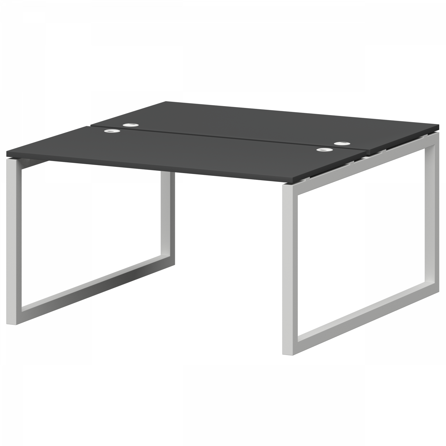 Бенч двойной на металлокаркасе Смарт СМС2-О-16К.149.Пр50 Графит/Белый (1600x1496x750)