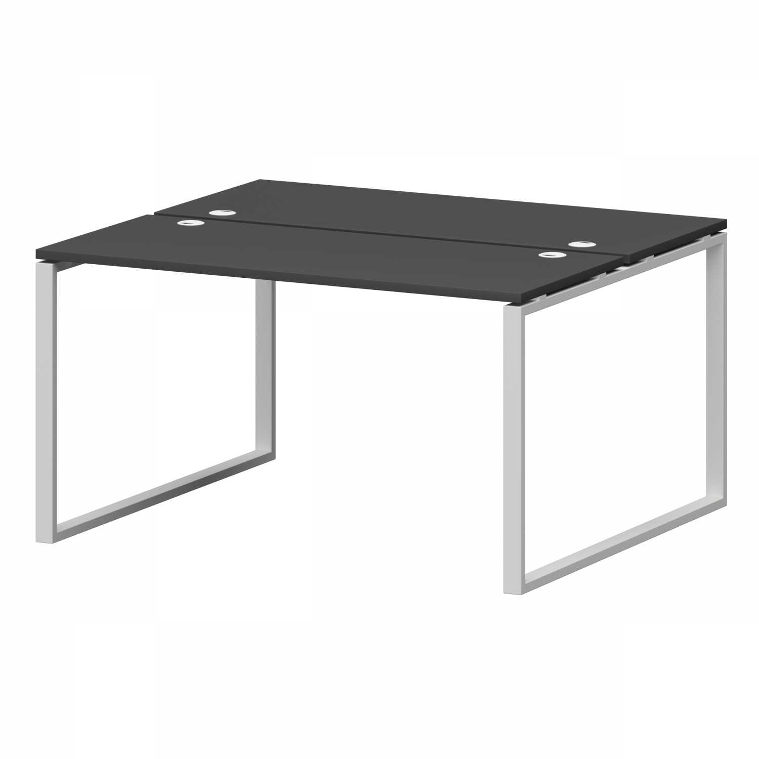 Бенч двойной на металлокаркасе Смарт СМС2-О-18К.120.Пр25 Графит/Белый (1800x1236x750)