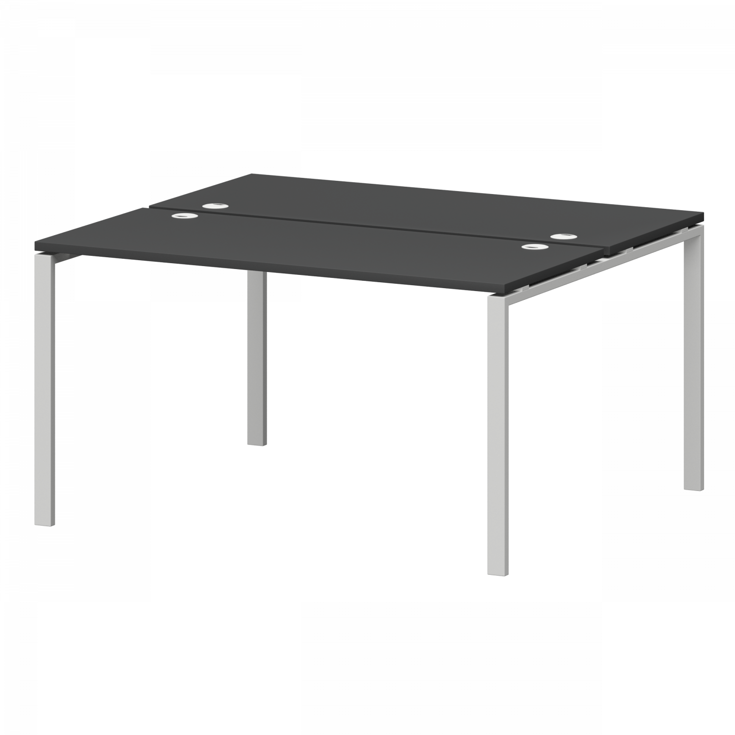 Бенч двойной на металлокаркасе Смарт СМС2-П-16К.120.Пр25 Графит/Белый (1600x1236x750)