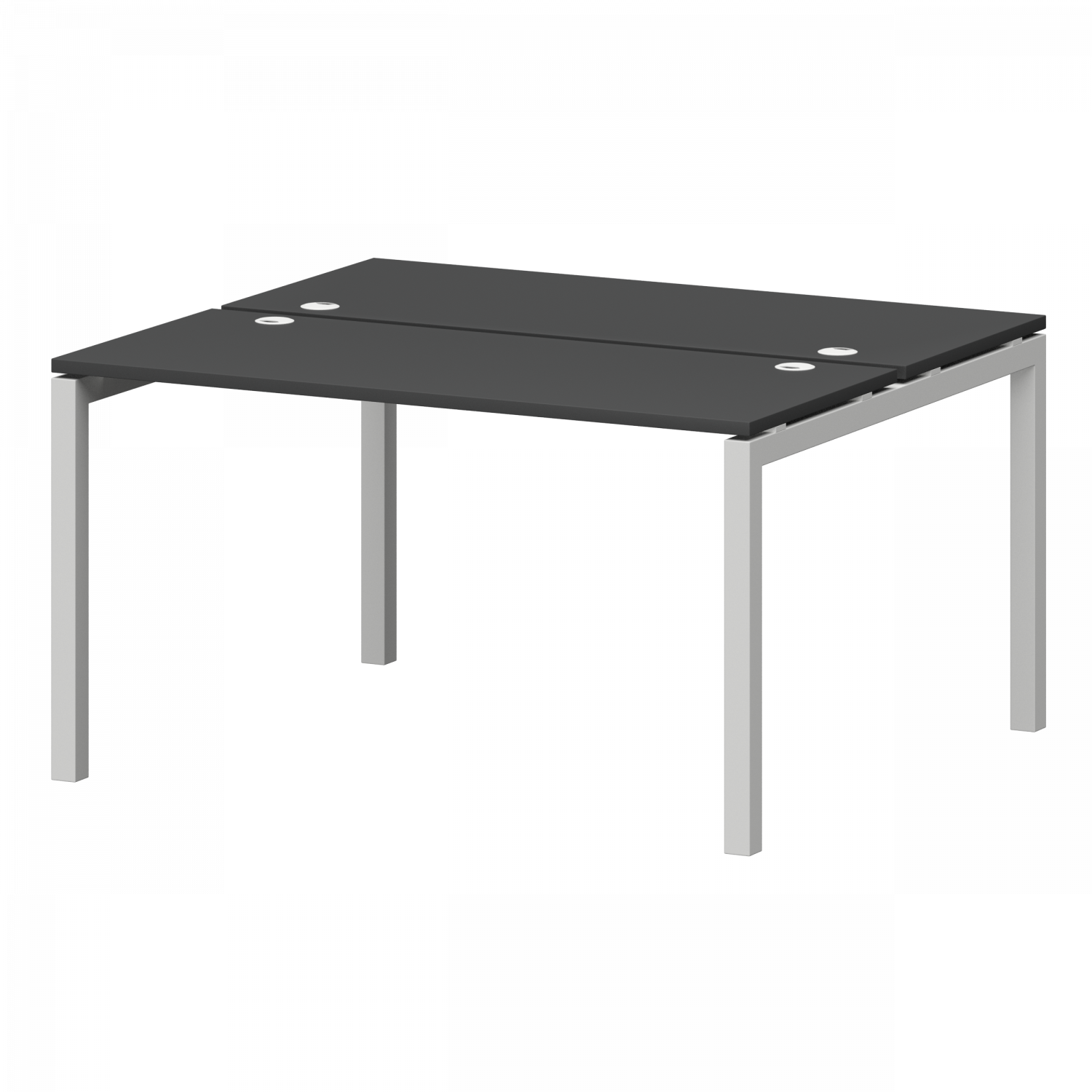 Бенч двойной на металлокаркасе Смарт СМС2-П-18К.120.Пр50 Графит/Белый (1800x1236x750)