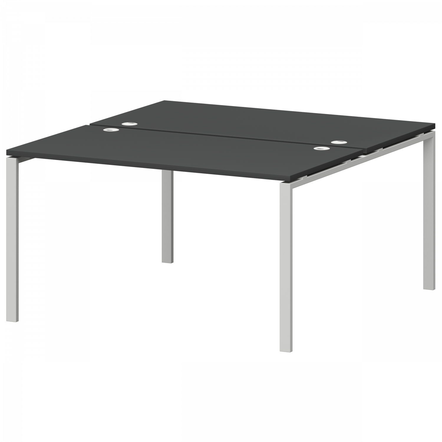 Бенч двойной на металлокаркасе Смарт СМС2-П-18К.149.Пр25 Графит/Белый (1800x1496x750)