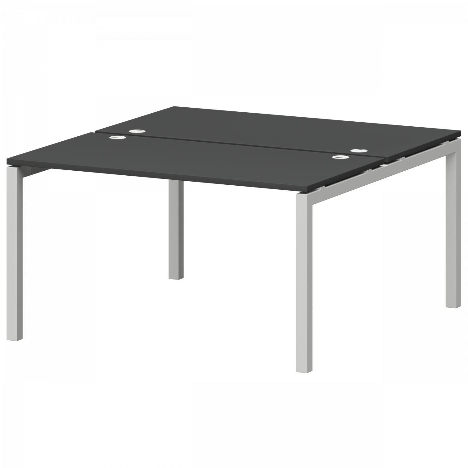 Бенч двойной на металлокаркасе Смарт СМС2-П-18К.149.Пр50 Графит/Белый (1800x1496x750)