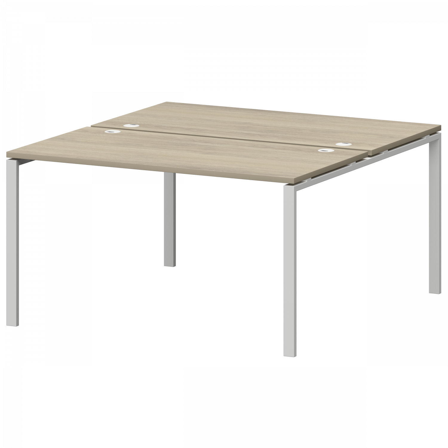 Бенч двойной на металлокаркасе Смарт СМС2-П-10К.149.Пр25 Кронберг/Белый (1000x1496x750)