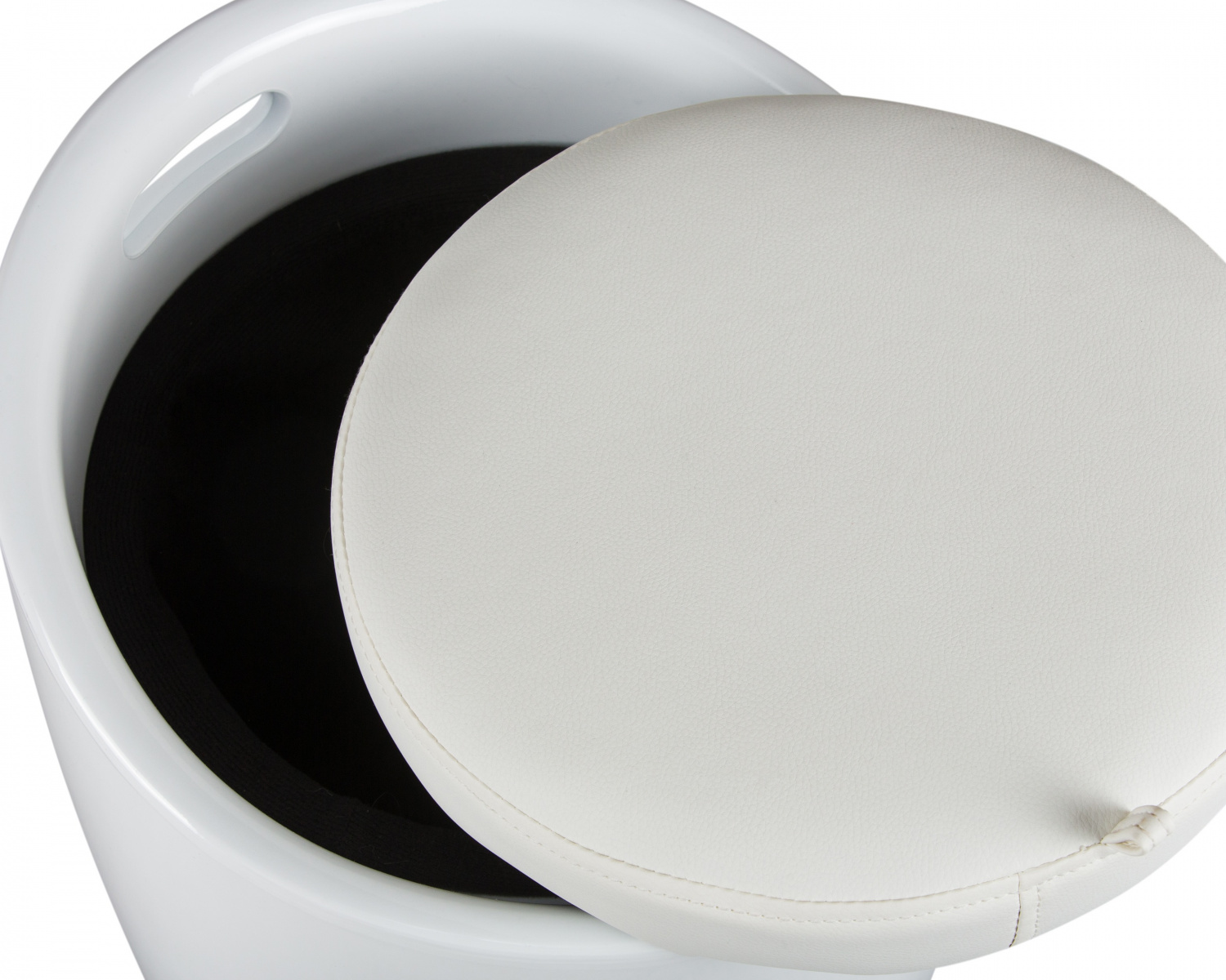 Табурет с местом для хранения LM-1100, белый