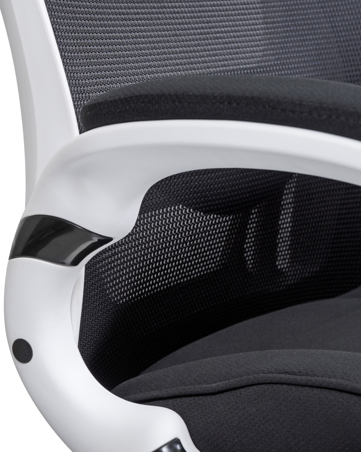 Офисное кресло для руководителей DOBRIN STEVEN WHITE, белый пластик, чёрная ткань