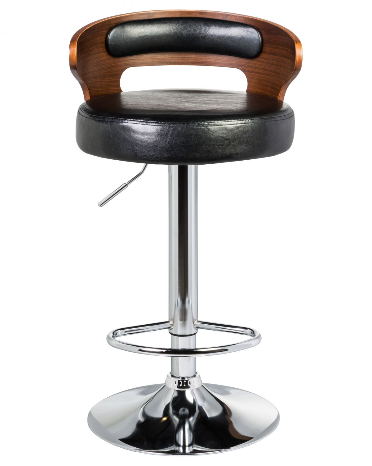 Стул барный DOBRIN FRED, коричневое дерево, чёрный