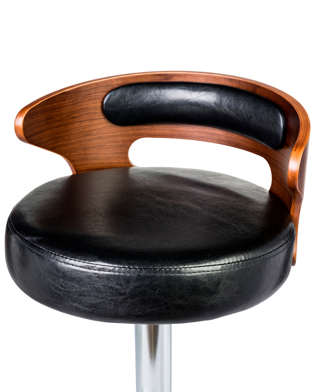 Стул барный DOBRIN FRED, коричневое дерево, чёрный