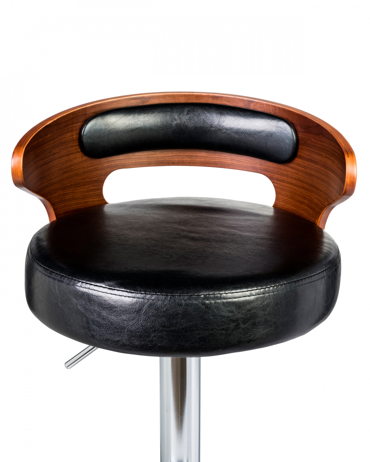 Стул барный DOBRIN FRED, коричневое дерево, чёрный