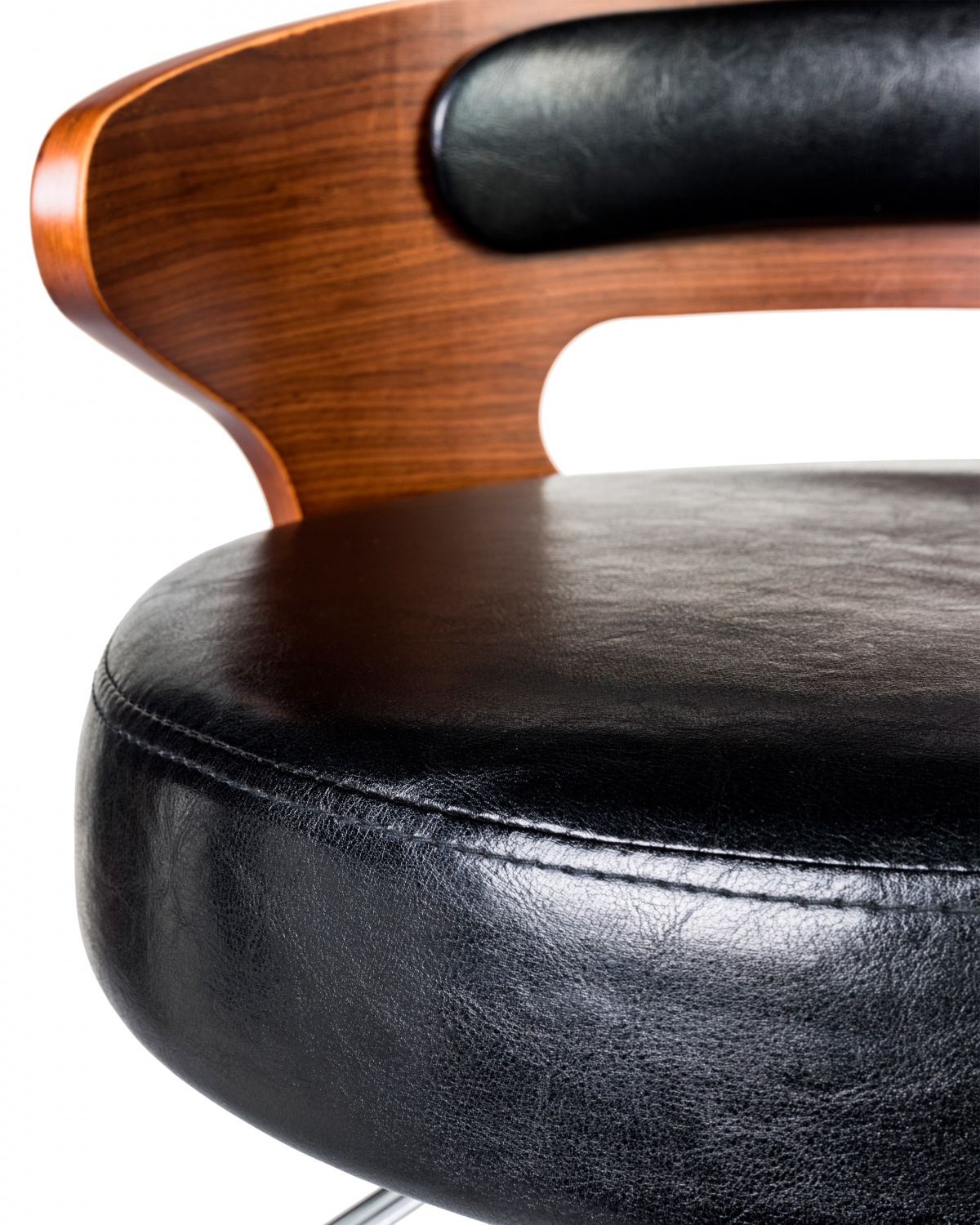 Стул барный DOBRIN FRED, коричневое дерево, чёрный