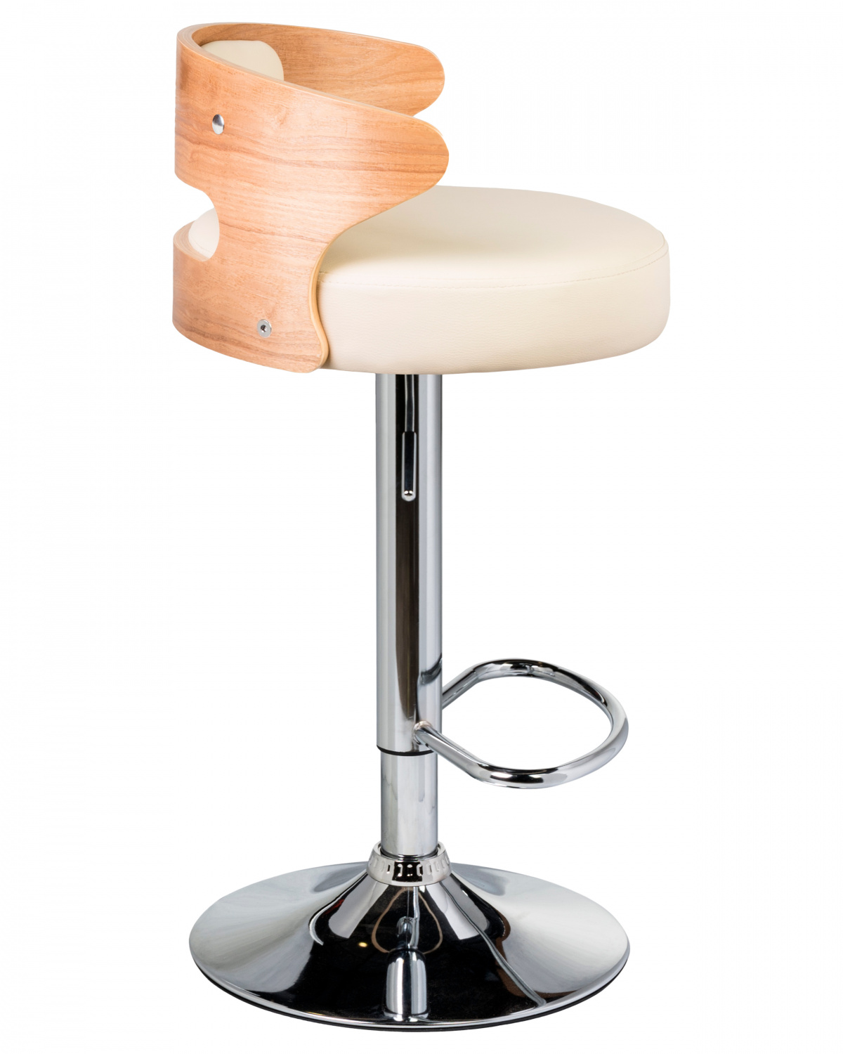 Стул барный DOBRIN FRED, натуральное дерево, кремовый