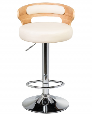 Стул барный DOBRIN FRED, натуральное дерево, кремовый