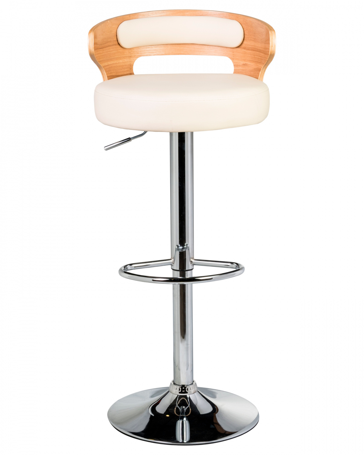 Стул барный DOBRIN FRED, натуральное дерево, кремовый
