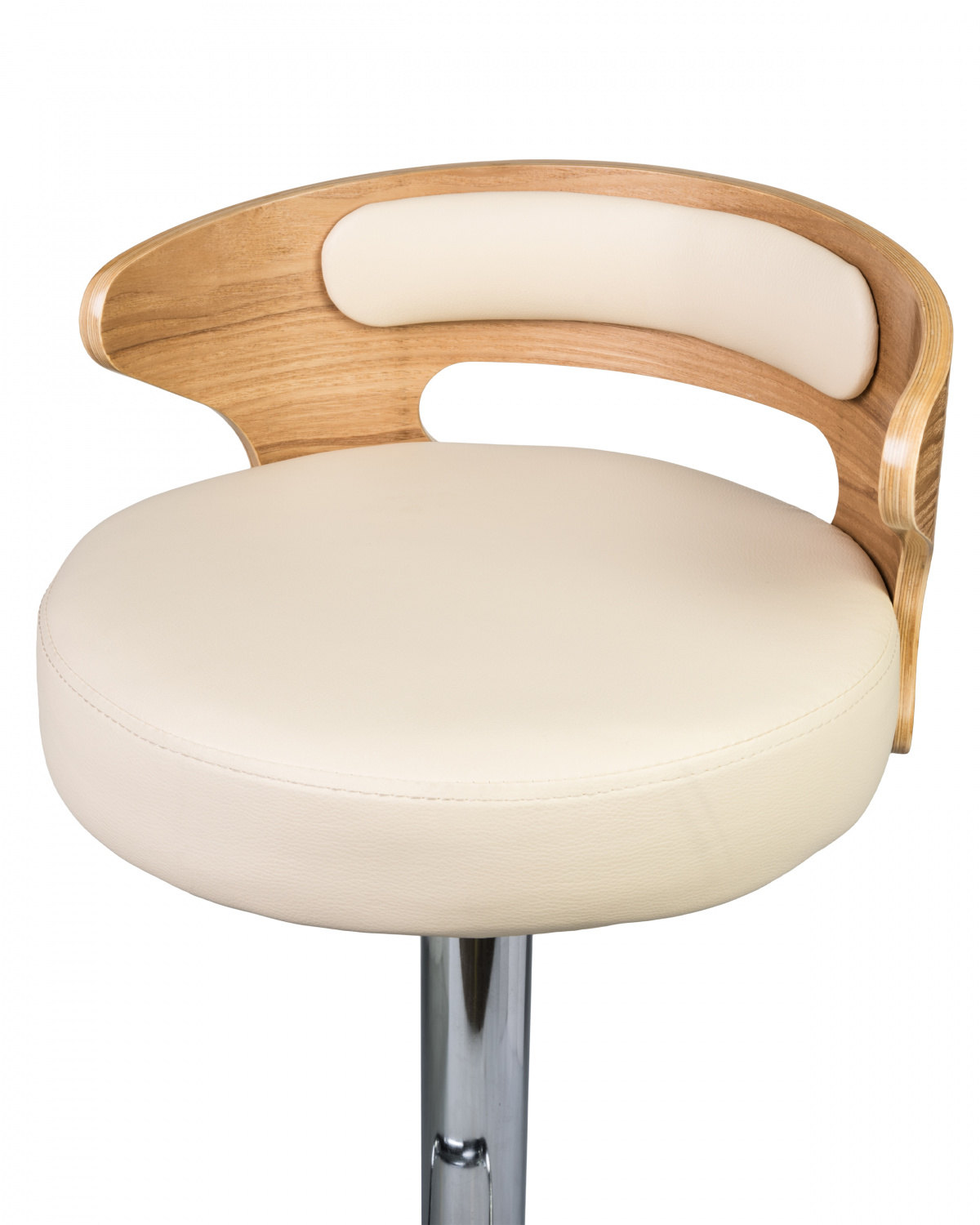 Стул барный DOBRIN FRED, натуральное дерево, кремовый