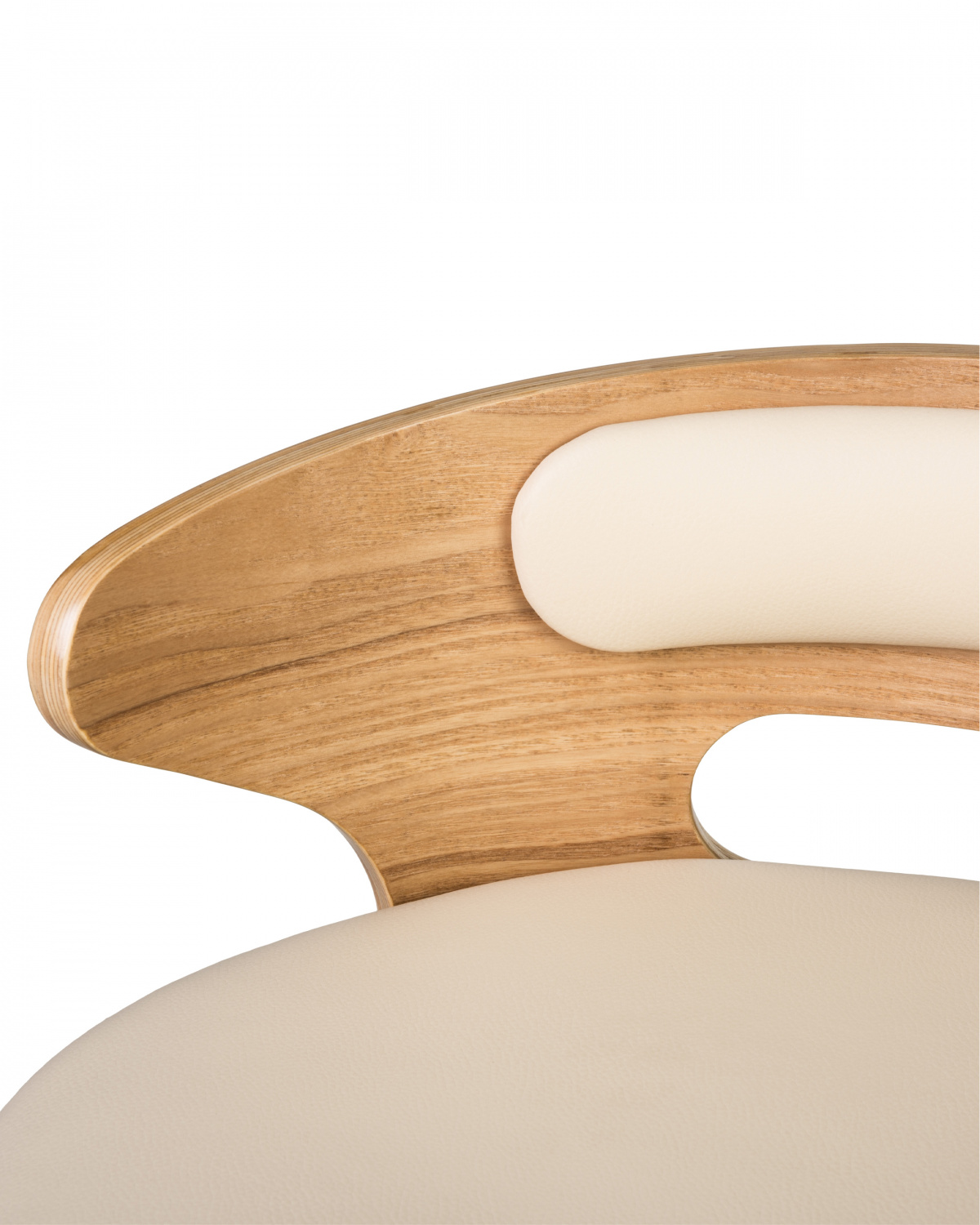 Стул барный DOBRIN FRED, натуральное дерево, кремовый