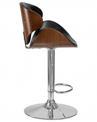 Стул барный DOBRIN KARTER, коричневое дерево, чёрный