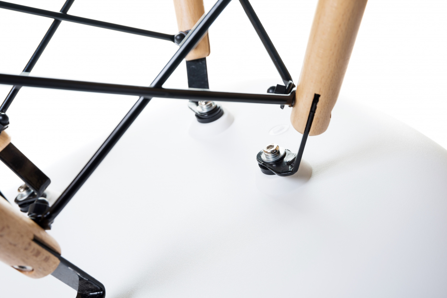 Стул обеденный DOBRIN DAW, ножки светлый бук, цвет сиденья белый