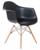 Стул обеденный DOBRIN DAW, ножки светлый бук, цвет сиденья чёрный