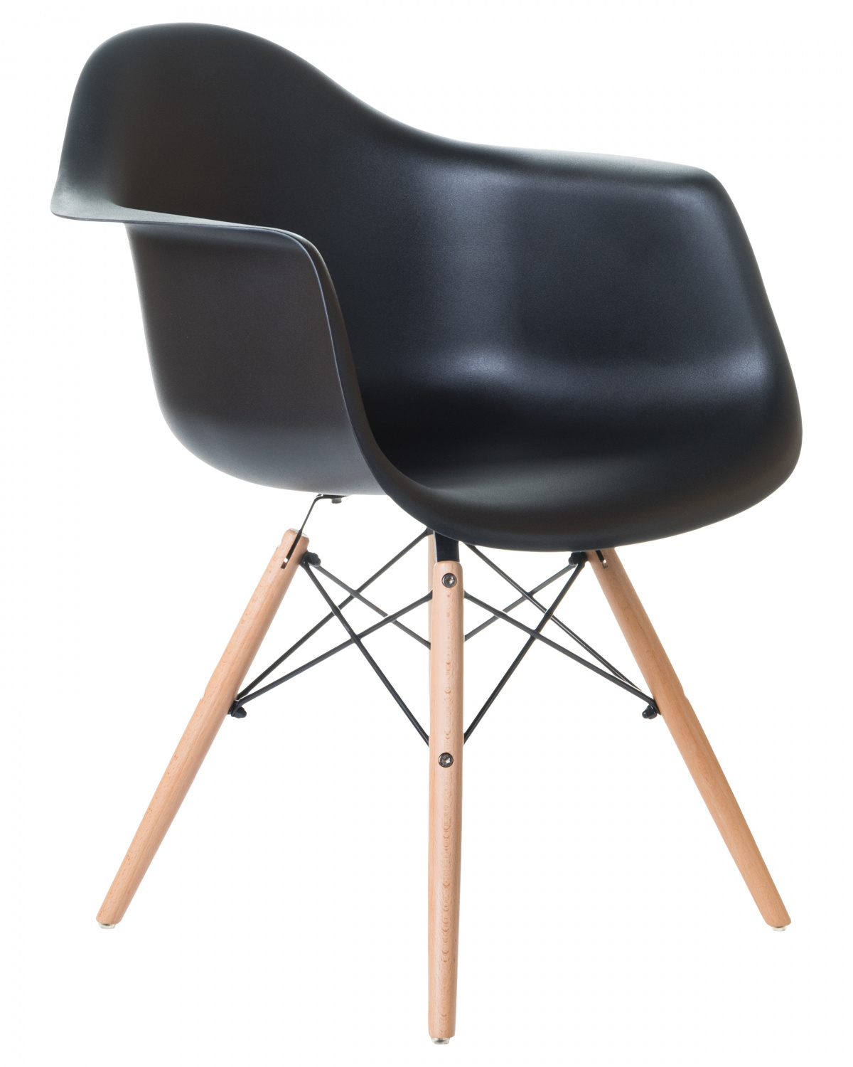 Стул обеденный DOBRIN DAW, ножки светлый бук, цвет сиденья чёрный