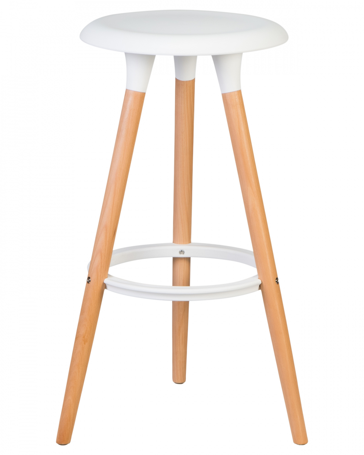 Табурет барный DOBRIN ROYCE, ножки светлый бук, цвет белый (W-02)